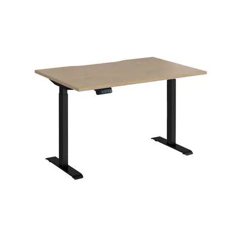 Elev8 Mono Straight Sit-Stand Desk - 1200mm - Black - Kendal Oak